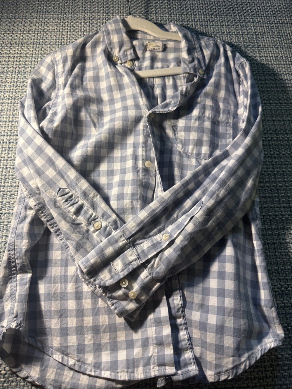 Crewcuts Boys Light Blue & White Gingham Button-Down Shirt